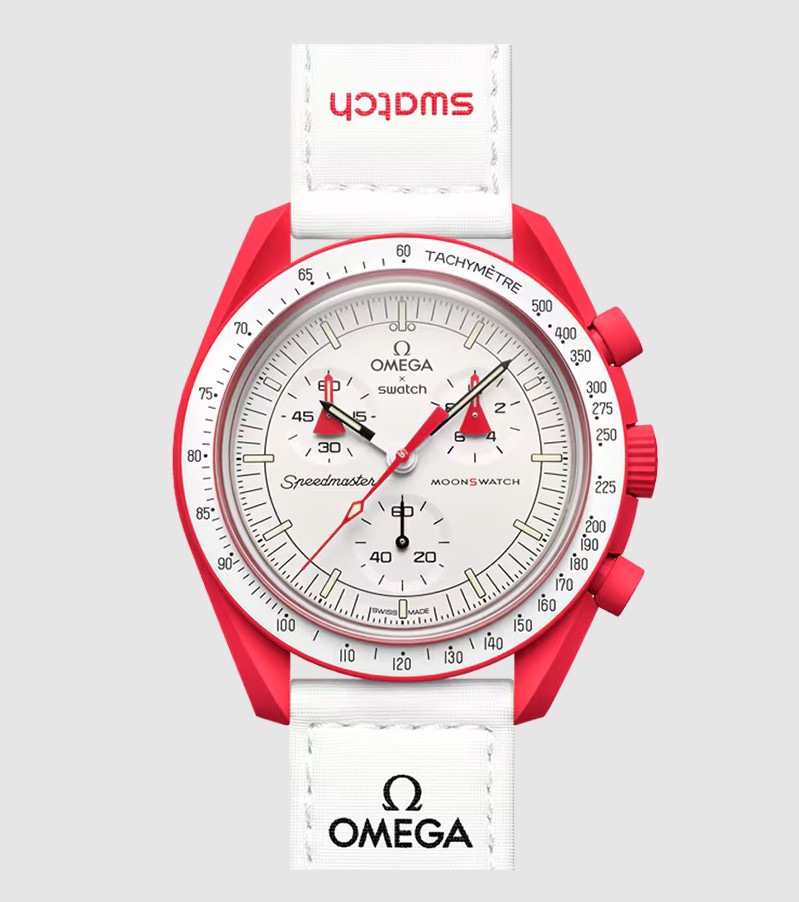 Omega x Swatch Speedmaster Mission to Mars – 42mm Red Bioceramic Chronograph – Complete Set